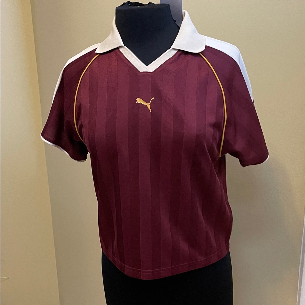 NWT women’s Puma Burgundy and White Polo Shirt size S